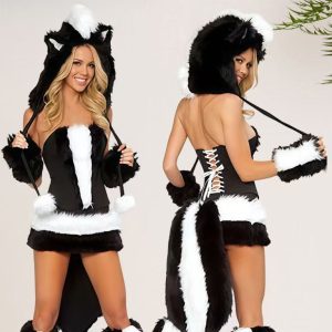 Winter Thickened Animal Panda Custume For Lead Dancer Female