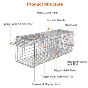Live Animal Cage Trap Heavy Duty Folding Raccoon Traps Cat Trap Catch Release UK
