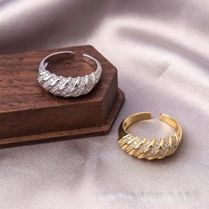 Ring Real Gold Zircon Ornament Adjustable Retro Heavy Industry Ring Ornament Ornament