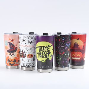 Customized Creative 304 Stainless Steel Insulated Mug, 3D-Printed Beer Cup, Halloween Large-Capacity 20oz Car Tumbler
