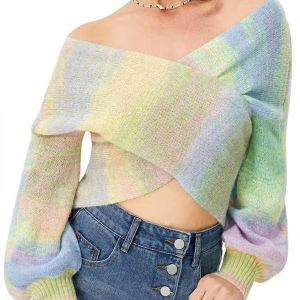 Off-the-shoulder Colored Sweater