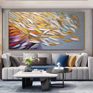 Handmade Oil Painting Canvas Wall Art Decoration Abstract Colourful Pictures Modern Family Bedroom Decor Rolled Frameless Unstretched Painting