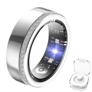 2025 New Silver Edge Diamond Smart Ring Fitness Tracker