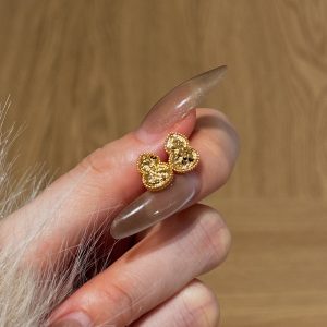 Sterling Silver Stud Gourd Shape Scale Pattern Classic Elegance Retro Earrings