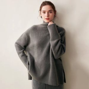 Slit Knitted Loose Women's Autumnwinter Sweater