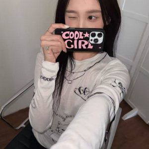 English Creative Star Pattern Simple Black Phone Case