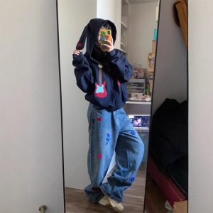 Women's American-style Retro Guitar Hooded Jacket