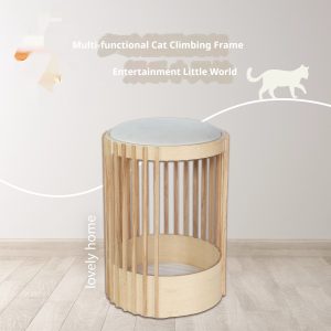 Household Solid Wood Column Cat Climbing Frame Pet Bed Bite-resistant