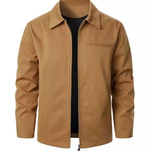 Men's Jacket Solid Color With Zipper Windproof Fashion Men's