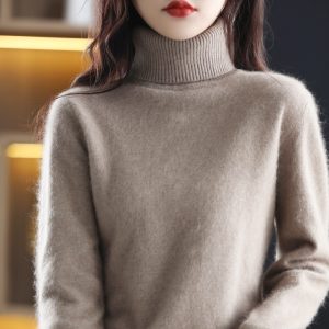 High Neck Inner Wear Loose Cashmere Knitted Bottoming Shirt