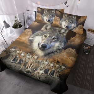 3 Pieces Wolf Pack Series Comfortable Duvet Set Super Soft Bedding Set