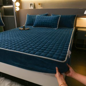 Fleece-lined Milk Fiber Quilted Fitted Sheet Single Winter Thickened