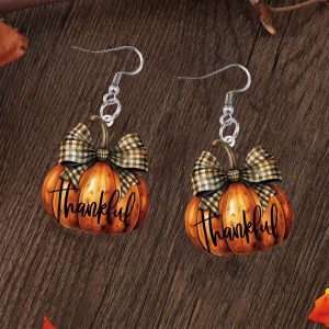 Funny Personality Creative Pumpkin Acrylic Earrings For Women