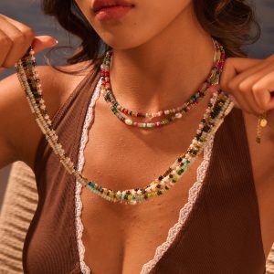 Freshwater Pearl Natural Stone Beaded Necklace