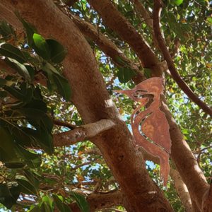 Woodpecker & Robin Ornament Rusty Metal Bird Statues- Country-Style Garden Fence