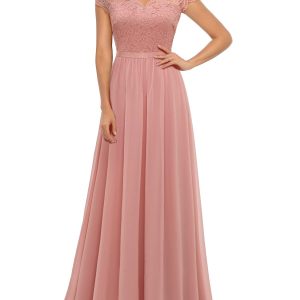 Lace Long Patchwork Waist-tight Noble Dress