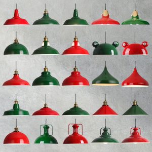 Retro Industrial Style Dark Green Nostalgic Lampshade Chandelier