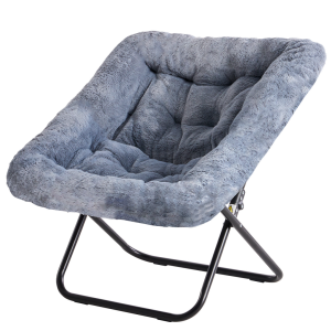 Comfy Chair For Adults, Soft Faux Fur Folding Lounge  Large Size Foldable
