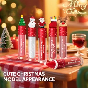 Christmas Gift Christmas Lip Gloss Set 6-Piece Red Matte Velvet Lip Gloss