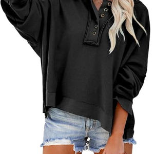 Women's Button-up Mid-sleeve Hoodie