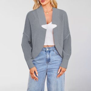 Fashionable Batwing Sleeve Knitted Cardigan Sweaters Coat