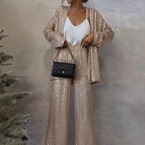 High-end Sequin Set With A Fashionable Jacket And Elegant Design