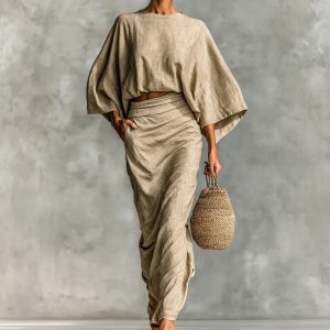 European And American Elegant Women's Clothing Autumn New High Waist Long Skirt Suit