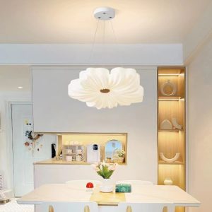 Flower Living Room Ceiling Lamp Cream Wind Petals