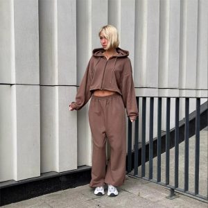 Hoodie With Drawstrings Long-sleeve Suit Women