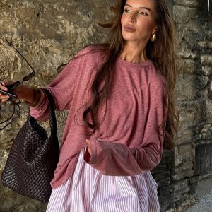 Pullover Micro Transparent Knitted T-shirt Women's Design Temperament