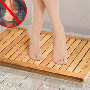 Bamboo Home Bathroom Height Increasing Foot Pad Pedal Non-slip