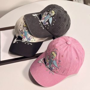 Mu Nan Orange Retro American Baseball Hat Adjustable