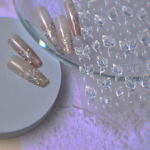 Jelly Manicure Streamer Rose Butterfly Decorative Sticker
