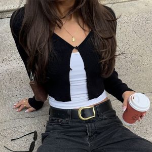 European And American Women's Clothing Fashion Sexy Long-sleeved Top