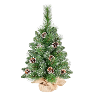 2ft Pine Needle  PVC Mixed White Pot Tree