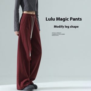 Casual High Waist Straight Wide-leg Pants Girl