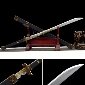 Tang Heng Dao & Xiu Chun Dao Integrated Manganese Steel Swords, Unsharpened For Decoration Not For Actual Combat