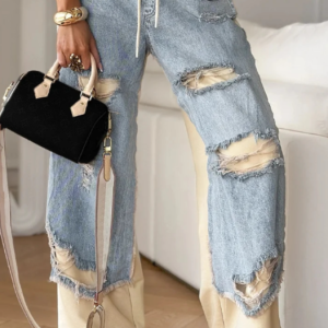 Personality Ripped Washed Loose Skinny Jeans