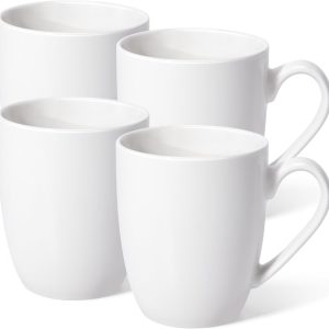 White Coffee Cups Tea Cups Idea Gift For Women Men House Warming Gifts New Home Office White 4 Pack