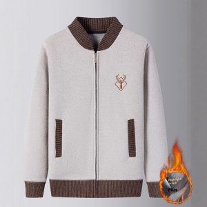 Men's Middle-aged Leisure Simple Warm Knitted Cardigan