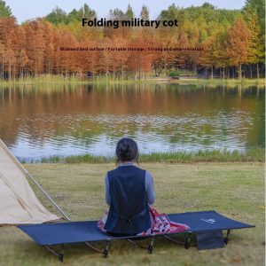 Outdoor Ultra-light Camping Single Lunch Break Aviation Aluminum Alloy Folding Bed