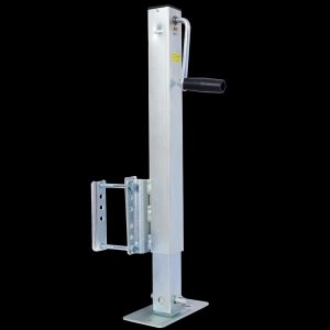 Heavy Duty Trailer Jack, Fixed Mount Jack W Drop Leg, 28.6 In  Of Lift, Max Load 2,500 Lbs