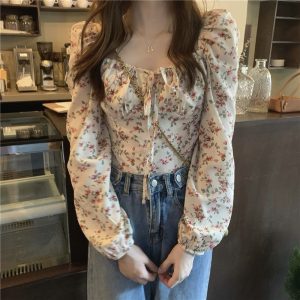 Fashionable French Floral Shirt For Women