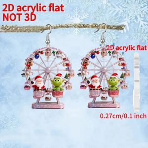 Flat Acrylic Creative Ferris Wheel Earrings