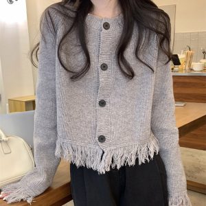 Tassel Knitted Sweater Cardigan Coat