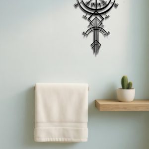 Viking Metal Wall Art,Norse Rune Wall Decor,Medieval Mythology Iron Hanging