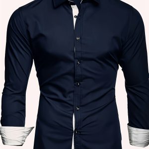 A Cool And Casual Long-sleeved Shirt In Contrasting Colors For A Teenage Man