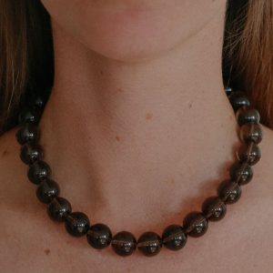 High-Grade Brown Large Beaded Clavicle Chain Necklace
