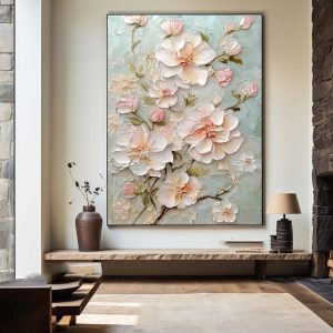 Colorful Handmade Flower Artwork Modern Spring Flowers Thick Oil Painting New Design Wall Art For Living Room Decor As Gift