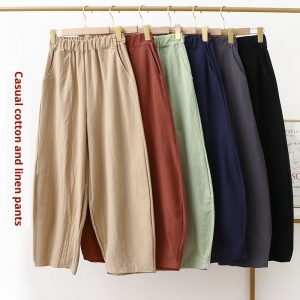 Women's Summer Thin Solid Color Linen Dungarees